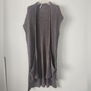 Free People Brown Sleeveless Cardigan